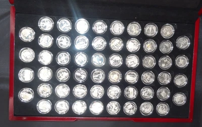 1999-2009 Silver Proof State Quarters in wood box with COA - Image 1 of 4