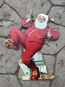 Rare Vintage Christmas Pepsi Santa Norman Rockwell Store Counter Advertising - Picture 1 of 7