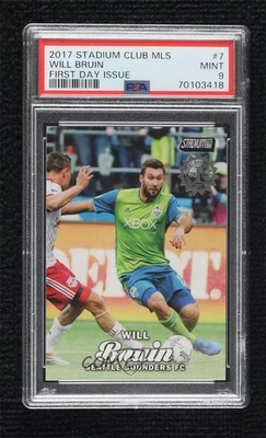 2017 Topps Stadium Club MLS 1st Day Issue /10 Will Bruin #7 PSA 9 MINT - Image 1 of 2