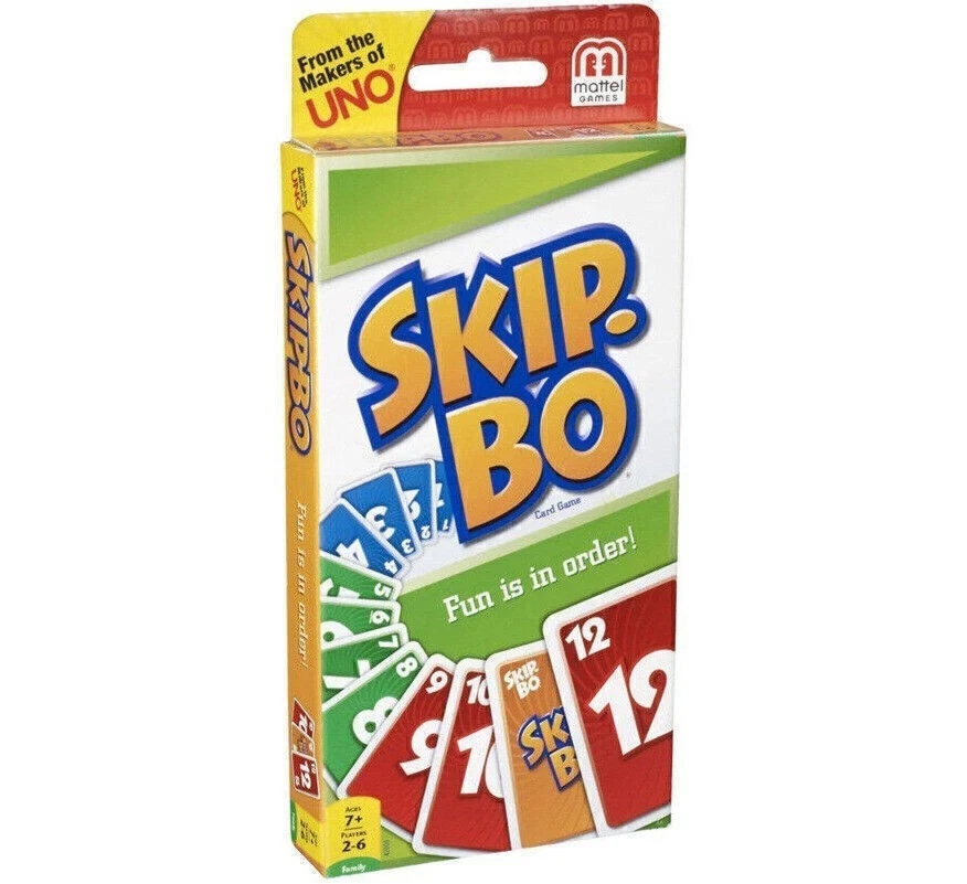 MARKENLOS Mattel Games 52370 - Skip-Bo Kartenspiel und Familienspiel geeignet für 2 - 6 Sp