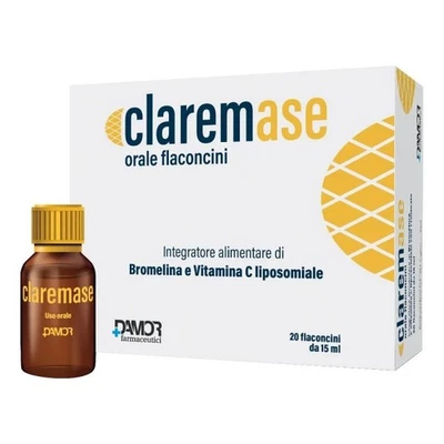 Claremase orale 20 flaconcini  15 ml -Bromellina e Vitamina C Farmaceutici Damor - Immagine 1 di 2