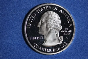 2001 S PROOF SILVER "NEW YORK" WASHINGTON QUARTER #K55299 - Picture 1 of 2