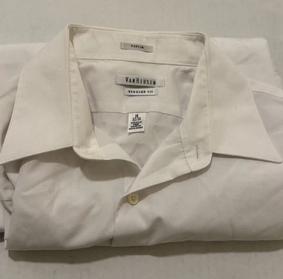 Poplin Van Heusen Regular Fit WrinkleFree Long Sleeve Shirt Button Down Sz 32x33 - Image 1 of 4