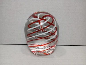 Pisapapeles vintage de arte gentil burbuja de vidrio y cinta remolino 3,5"x3" Star City WV - Imagen 1 de 12