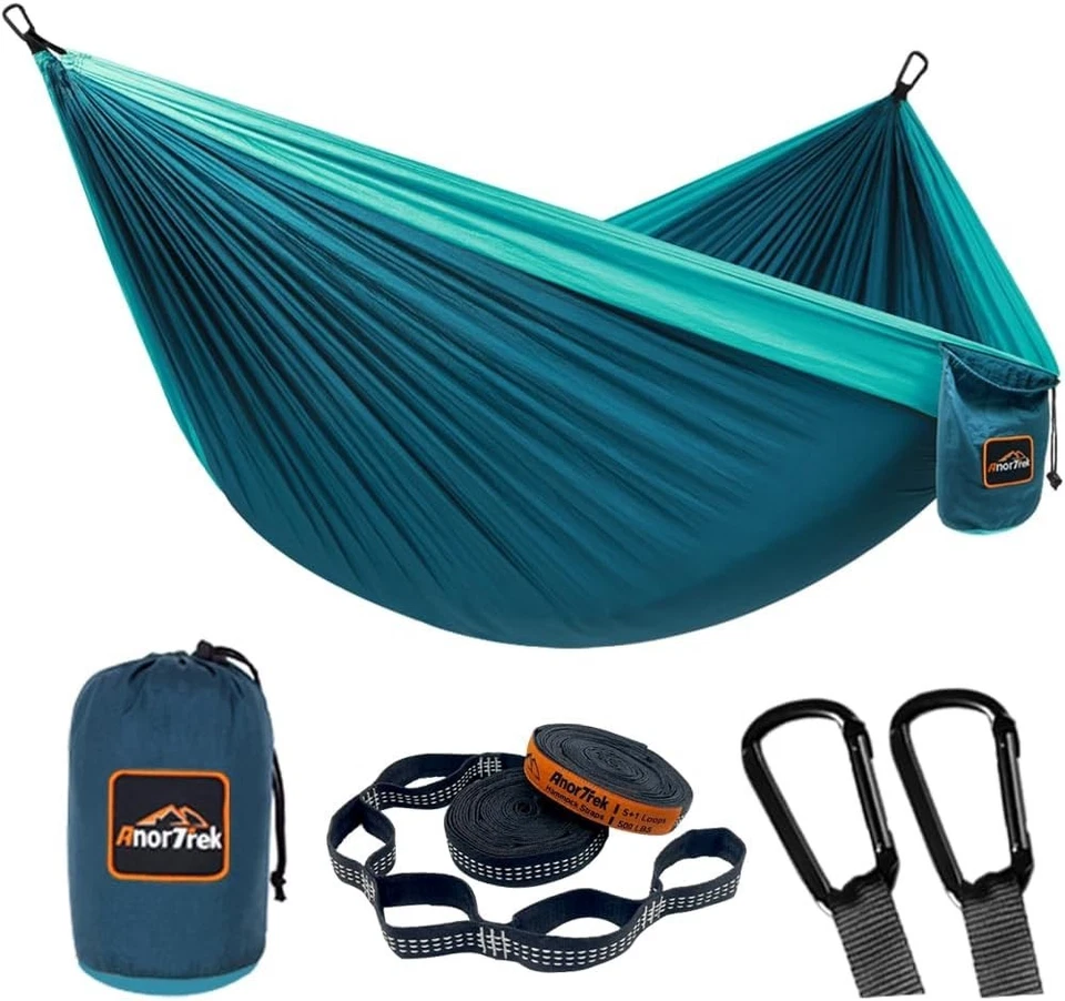 Super Lightweight Double Camping Hammock with Tree Straps, Easy Setup - Image 1 of 4