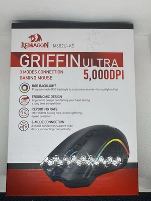 Redragon M602U-KS RGB Wired/2.4G/BT Gaming Mouse RGB Spectrum Backlit Griffin - Image 1 of 4