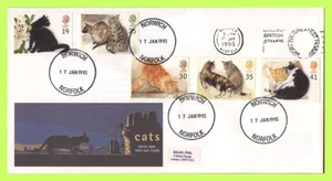 G.B. 1995 Cats set Royal Mail First Day Cover, Norwich Slogan - Picture 1 of 1