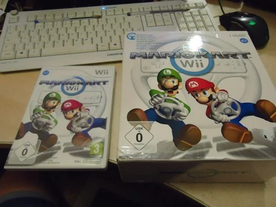 Nintendo Wii Mario Kart en caja grande con el volante Pal España - Imagen 1 de 4