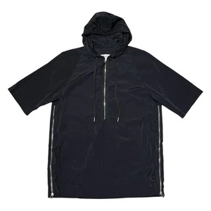 Helmut Lang Black Short Sleeve Streetwear Hoodie Side Zip Gorpcore Tunic Size M - Picture 1 of 9