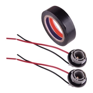 2pcs 1156 Car Rear Turn Signal Pigtail Wire Female Socket Harness & Tape - Picture 1 of 5