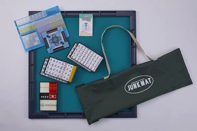 Mahjong Set AMOS Junk Mat Prime Gear full set mat tiles sticks dices bag - Image 1 of 2