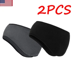 2PACK Ear Warmers Cover Headband Winter Fleece Ear muffs for Men Women Headwrap - Picture 1 of 9