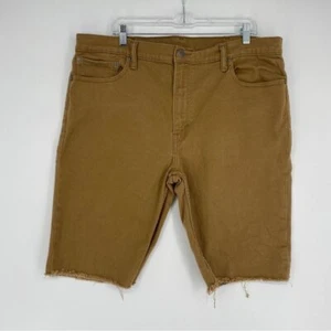 Levis Shorts Mens 40x11 Brown Denim 511 Jorts Jean Raw Hem Cotton White Tab - Picture 1 of 15
