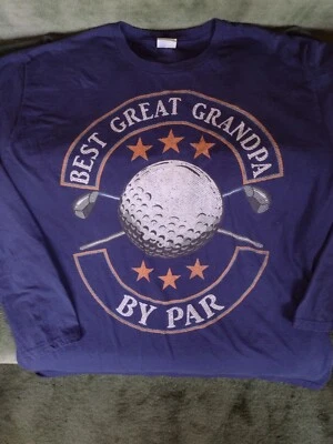 Best Great Grandpa By Par Long Sleeve Shirt size XL Navy Blue - Image 1 of 4