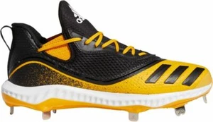 Adidas Men's Icon V Bounce Lows Metal Baseball Cleats Black / Yelllow Size 16 - Picture 1 of 10