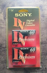 New Sealed Sony DVC Premium Mini DV Digital Video Cassette 60 LP 2 Pack - Picture 1 of 2