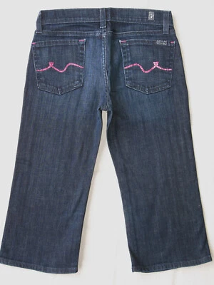 Pantalones de mezclilla cortos Bootcut 7 For All Mankind para niñas pequeñas talla 12 azul oscuro con elástico Foto 1 de 4