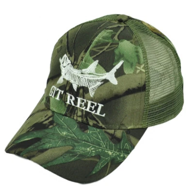 Gorra ajustable Git Reel pesca de peces deporte verde camuflaje malla camuflaje hoja  Foto 1 de 2