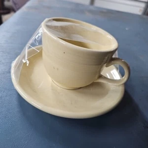 Fiestaware Light Sand Tea Coffee Cup and Saucer Great condition - Picture 1 of 3