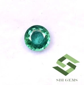 4.50 mm Natural Emerald Round Cut 0.34 CTS Unheated Loose Certified Gemstone - Picture 1 of 4