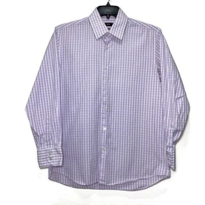 Hugo Boss Herren Button Down Größe 16 32/33 Langarm Hemd Lila Kariert Kariert - Bild 1 von 5