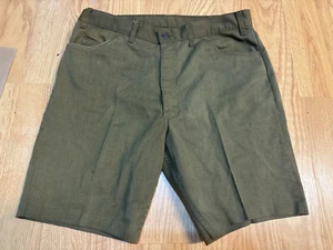 VTG 70s Levi’s Big E Sta Prest Green Cut Off Shorts - 36" Waist, 9" Inseam - Picture 1 of 6