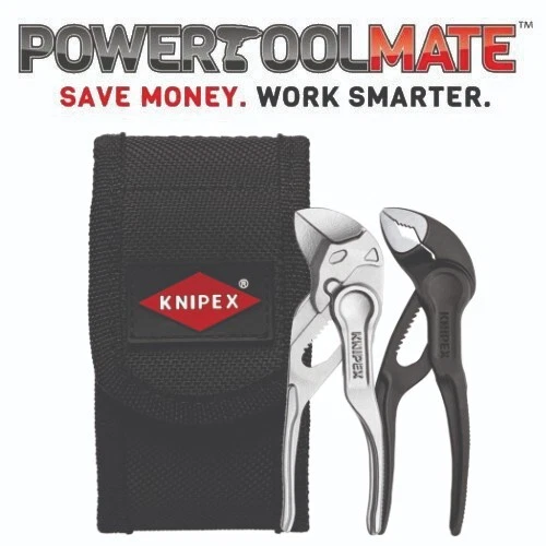 Knipex 00 20 72 V04 2 Piece Cobra Mini XS Waterpump Mini Pliers Set Belt Pouch