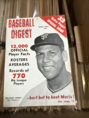 Baseball Digest Magazine April 1962 Orlando Cepeda San Francisco Giants - Image 1 of 4