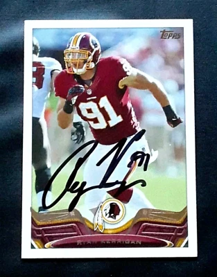 RYAN KERRIGAN WASHINGTON REDSKINS LINEBACKER AUTOGRAPHED SIGNED FOOTBALL CARD — 第 1/2 张图片