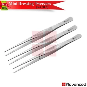3er Set Chirurgische Baumwolle & Gewebe Pinzette Medizin Mini Verband Daumen Pinzette - Bild 1 von 3