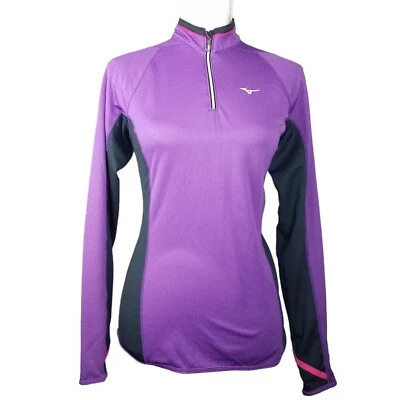 Pullover Mizuno Running Mujer MED Respiración Térmica 1/4 Cremallera Rendimiento Ligero Foto 1 de 4