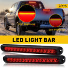 2X 15Led Red Led Sealed Truck Trailer Strip Brake Rear Stop Turn Tail Light Bar