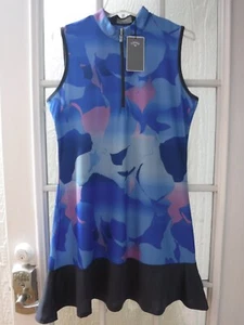 Callaway Opti-Dri Blue/Purple Geometric Sleeveless Golf Dress Women M ~NWT~ - Picture 1 of 12