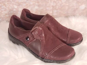 Colección Clarks - Zapatos sin cordones de cuero - Cora Poppy - Rojo borgoña - Imagen 1 de 7