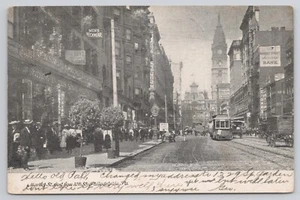 Postcard Philadelphia Pennsylvania Market Street West From 10th Street 1907 - Picture 1 of 2