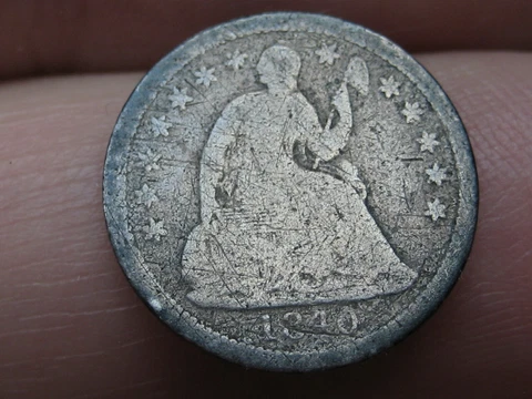 1840 P Seated Liberty Half Dime, WITH Drapery, Good Details Cover