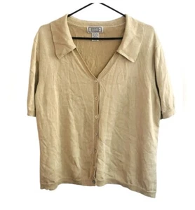 Jennifer Moore Women’s 2X Button Up Sweater Top Short Sleeves - Picture 1 of 7
