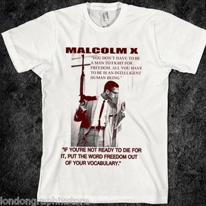 Malcolm X T-shirt, MLK, Ferguson, Mike Brown, Nelson Mandela, new, Angela Davis - Picture 1 of 2