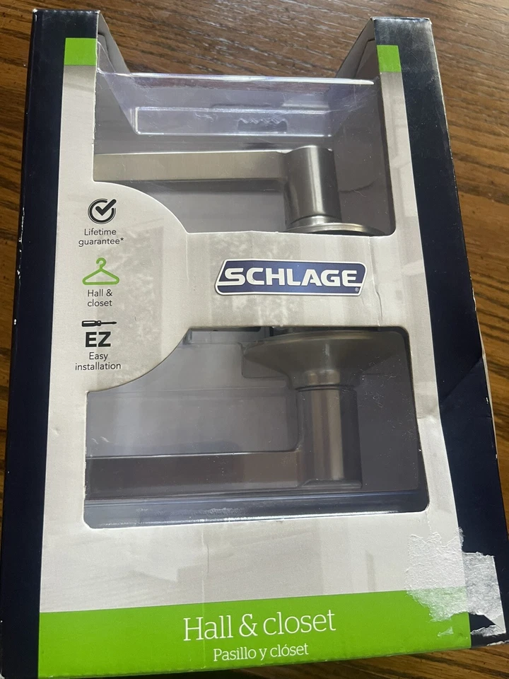 Schlage F10 Lat 619 Passage Latch Set Brushed Nickel ( )