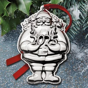 New 2025 Wallace Santa 9th Edition Sterling Ornament NIB - Picture 1 of 2