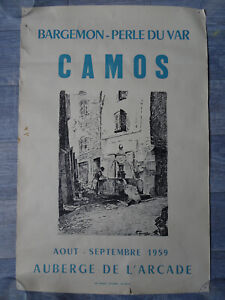 Rare affiche - HONORE CAMOS (1906-1991) - Bargemon - 1959