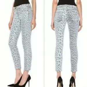 Current/Elliott 27 (30x26) The Stiletto Skinny Ankle Jeans Bleached Out Leopard - Picture 1 of 12