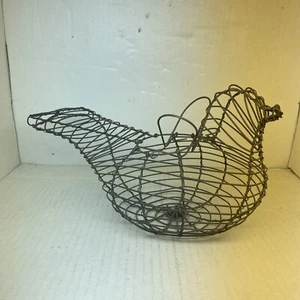 Vintage Country Metall Draht Hühnerei Sammelkorb - Bild 1 von 5