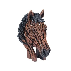 Edge Miniature Horse Bust Sculpture 5.9" High Stone Resin Freestanding Brown - Picture 1 of 7