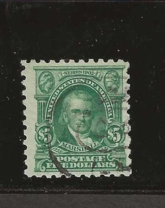 US Scott #480 used $5 light green Marshall, 1917 perf 10, light cancel, f/vf - Picture 1 of 2