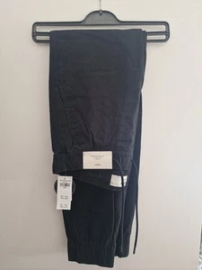 Hollister Mens Relaxed Twill Joggers. Small. Black. New With Tags. RRP £39.95 - Picture 1 of 11