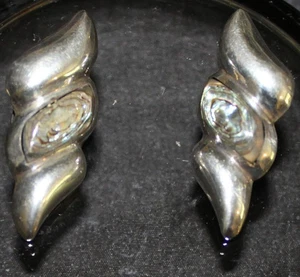 Vintage TAXCO MEXICO Sterling Abalone Inlay Earrings 1.75 - Picture 1 of 9