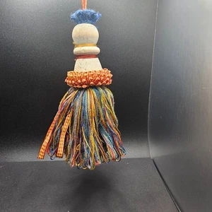 Quaste Vorhang Raffhalter Seil Kordel Set 2 Holzband Blau Top Gold Rot 9" Vintage - Bild 1 von 6