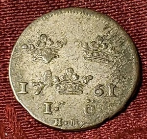 1761 Sweden Silver 1 Ore, Free Shipping - Picture 1 of 4