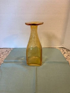 Blenko? Bernstein Bubble Glas quadratische Vase - Bild 1 von 12